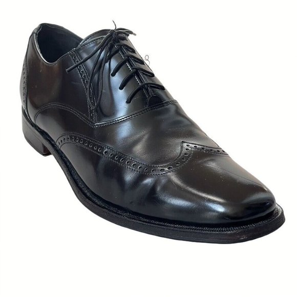 JOHNSON & MURPHY Shoes Johnson Murphy Shoes Black Leather Wingtips